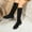 Black, variant on Bnwani Low Heel Boots for Women Fall Winter Fashion Pile Mid-Calf Versatile Comfortable Casual Suede Boot Black Size 5.5