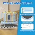 thumbnail image 6 of Aukfa 55" Trampoline for Kids, Indoor & Outdoor Toddler Rebounder with Safety Enclosure Net and Basketball Hoop for Boys & Girls, Blue Forest, 6 of 8