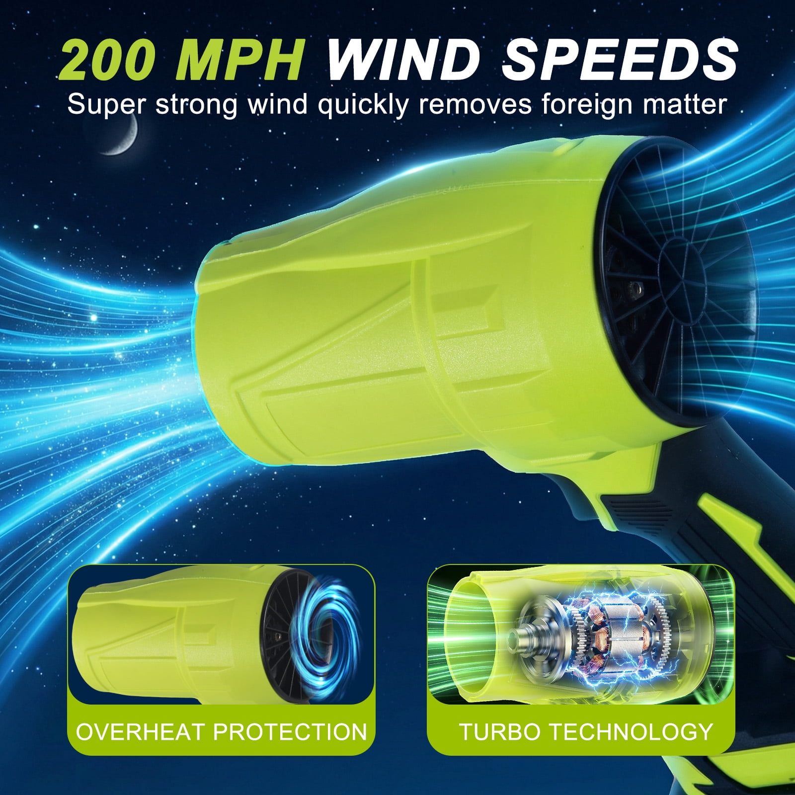 KingFurt Cordless Leaf Blower, High-Speed Dust Blower,24V Turbine blower with Extended Nozzle, for Patio Cleaning Lawn Care Blowing Leaves and Dust