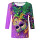 thumbnail image 4 of RKSTN Mardi Gras 3/4 Length Sleeve Womens Tops Oversized Crewneck Carnival Graphic Printed Three Quarter Sleeve T Shirt Women Casual Round Neck Funny Tuesday Carnival Party Loose Short Sleeve Shirt, 4 of 6