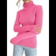 thumbnail image 2 of Suéteres Acanalados para Mujer, Lindos Suéteres de Punto de Cuello Alto, Ajustados y Cálidos Rosa Roja un Tamaño, 2 of 9