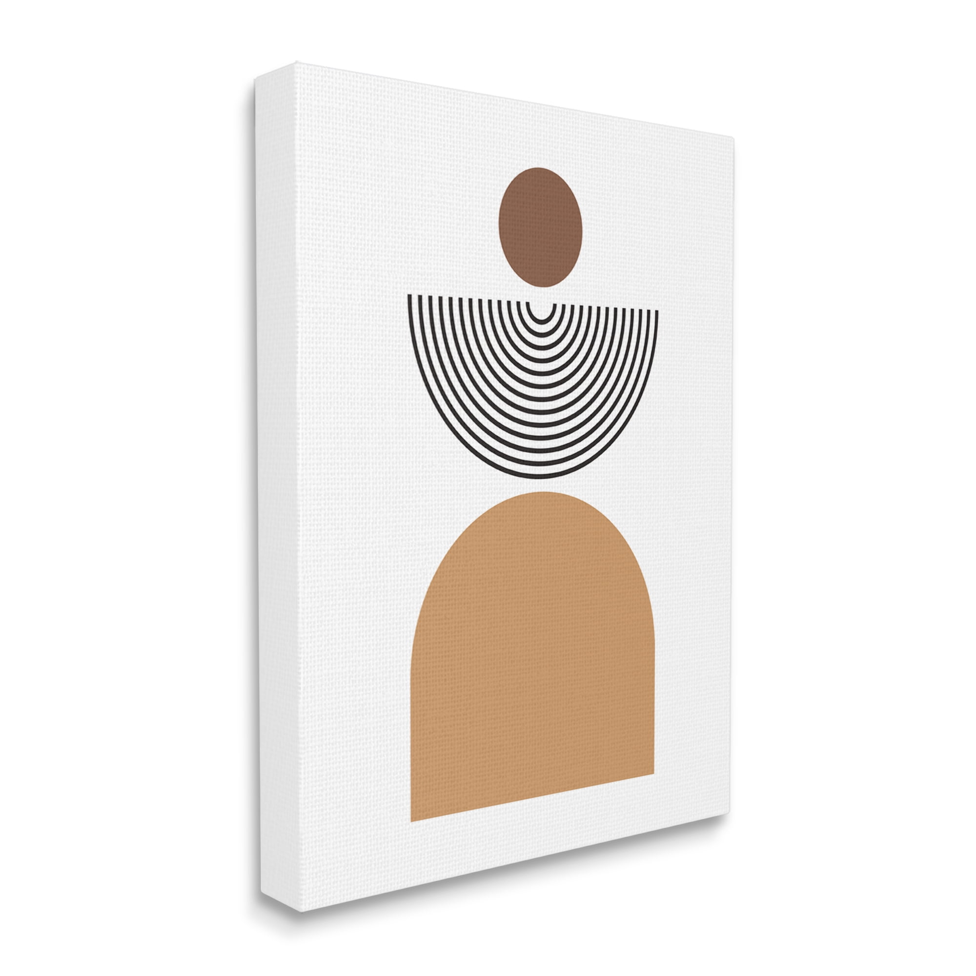 Stupell Industries Geometric Shapes on White Abstract Painting Gallery Wrapped Canvas Print Wall Art, 16 x 20