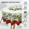 thumbnail image 3 of Joyeux Noël Nappes Rondes 60 Pouces Nappe de Vacances Décor Hiver Or Vert Nappe Tissu Polyester Saison Extérieur Couverture de Table pour Cuisine Extérieur Intérieur Fête, 3 of 6