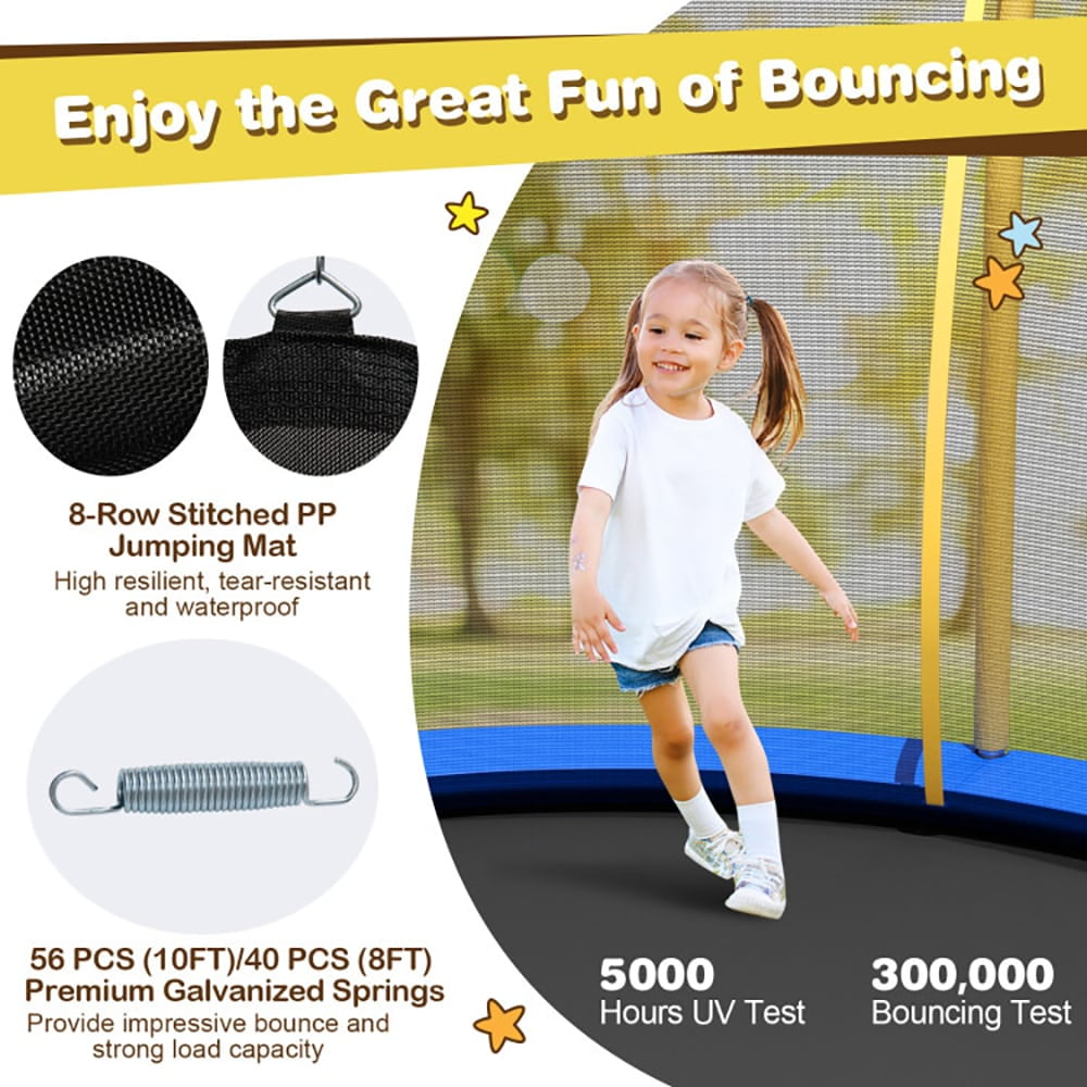Yardi Yarda 8 Ft Outdoor Unique Flower Shape Trampoline with Enclosure Net-Orange, Bounce Trampoline for Garden, Park