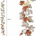 thumbnail image 4 of 2PC 68" Fall Maple Garland,Artificial Autumn Vine for Thanksgiving, Wedding & Fireplace Decor,Orangex2, 4 of 5