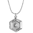 thumbnail image 3 of Collar colgante hexagonal de Cristal Vintage Fernando plata, 3 of 8