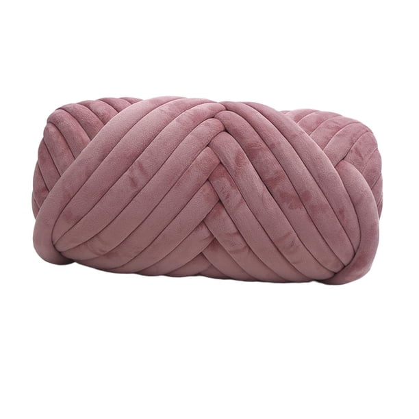 Hilo grueso de terciopelo de 0,5 kg para tejer a mano, suave, lavable, para hacer tú mismo, crochet jumbo Rosa oscuro