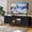 Black, variant on CBJCBJ 66" TV up to 75" Stand for Living Room, Entertainment Center with Glass Storage Cabinet,Black