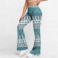 thumbnail image 2 of Jewelreauty Women's Flare Leggings High Waisted Ultra Soft Stretchy Yoga Workout Gym Bell Bottom Pants (L, Light Blue A), 2 of 8