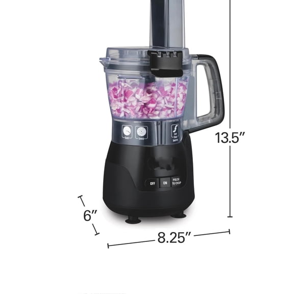 4-Cup Mini Food Processor & Vegetable Chopper, 250 Watts, for Slicing, Shredding, and Puree, Black