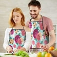 thumbnail image 5 of Pioneer Flower Floral Print Pattern Apron-Garden Aprons for Women with Pockets-Cotton Linen Waterproof Kitchen Cooking Gardening Aprons Adjustable for Kitchen,Cooking,BBQ and Salon 33x27 Inch, 5 of 7
