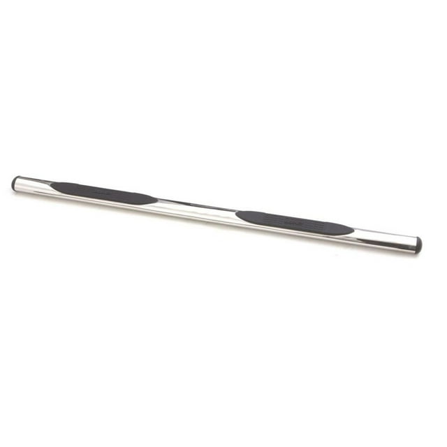 Lund International Nerf Bar 23589173 With Step Pads; 4 Inch Oval Straight; Polished; Stainless Steel; Rocker Panel Mount