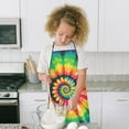 thumbnail image 4 of Rainbow Tie Dye Mandala Pattern Kids Aprons for Girls and Boys,Adjustable Neck Strap Toddler Aprons for Kids Cooking Baking, 4 of 6