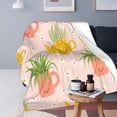 thumbnail image 4 of LNWH Potted Plants Pink Background Pattern Throw Blanket, Flannel Sofa Blankets for All Seasons, 40"x30", 4 of 8