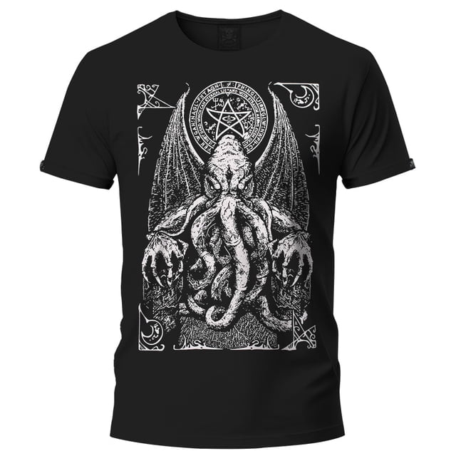 Playera Negra Manga Corta Chica Cthulhu