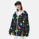 thumbnail image 3 of Balery Geometric 1980s Styled Sudadera ligera de manga larga con capucha y protección solar UPF 50+ para hombre y mujer, ideal para pesca y running-XX-Large, 3 of 7