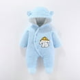 thumbnail image 2 of Onesies Baby Cartoon Onesie Baby Polyester Hooded Footie Outwear New Born Clothes Baby Girl Blue 0 Months-3 Months, 2 of 6