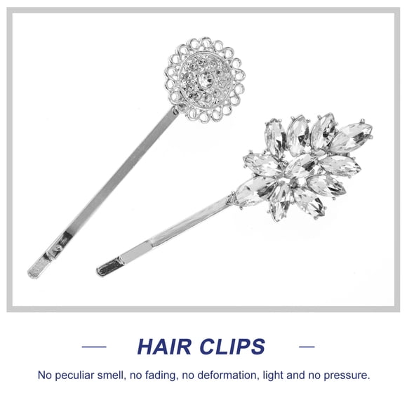 ADDHAT 5Ud Horquillas De Cristal Plata Con Sol Y Hojas Para Peinados Femeninos