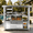 silver+94'', variant on 110" Outdoor Kitchen Island – 4-Burner 72,000 BTU Natural Gas Grill with Side Burner, Rotisserie Oven, Granite Countertops, Stainless Steel Sink, Beverage Fridge & Galvanized Steel Roof