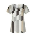 thumbnail image 5 of Hauts pour Femmes Hauts d'Été pour Femmes 2023 Mode Imprimée Décontractée Col en V Manches Courtes T-Shirt Ample Blouse Hauts Blanc L, 5 of 5