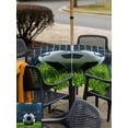 thumbnail image 5 of Outdoor Tablecloth with Umbrella Hole for Patio/Picnic/Party/Camping, Football Waterproof Table Cloth Square Cover Washable, Soccer Ball Sports Net Mesh Evening Match (60"x 60"), 5 of 9