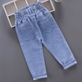 thumbnail image 3 of Girls Cute Jeans Kids Loose Relaxed Denim Pants Casual Cartoon Cute Jean Bottoms Spring Children's Day Gifts Blue,3 Years, 3 of 5