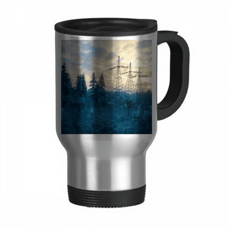 

Science Nature Green Forestry Scenery Travel Mug Flip Lid Stainless Steel Cup Car Tumbler Thermos