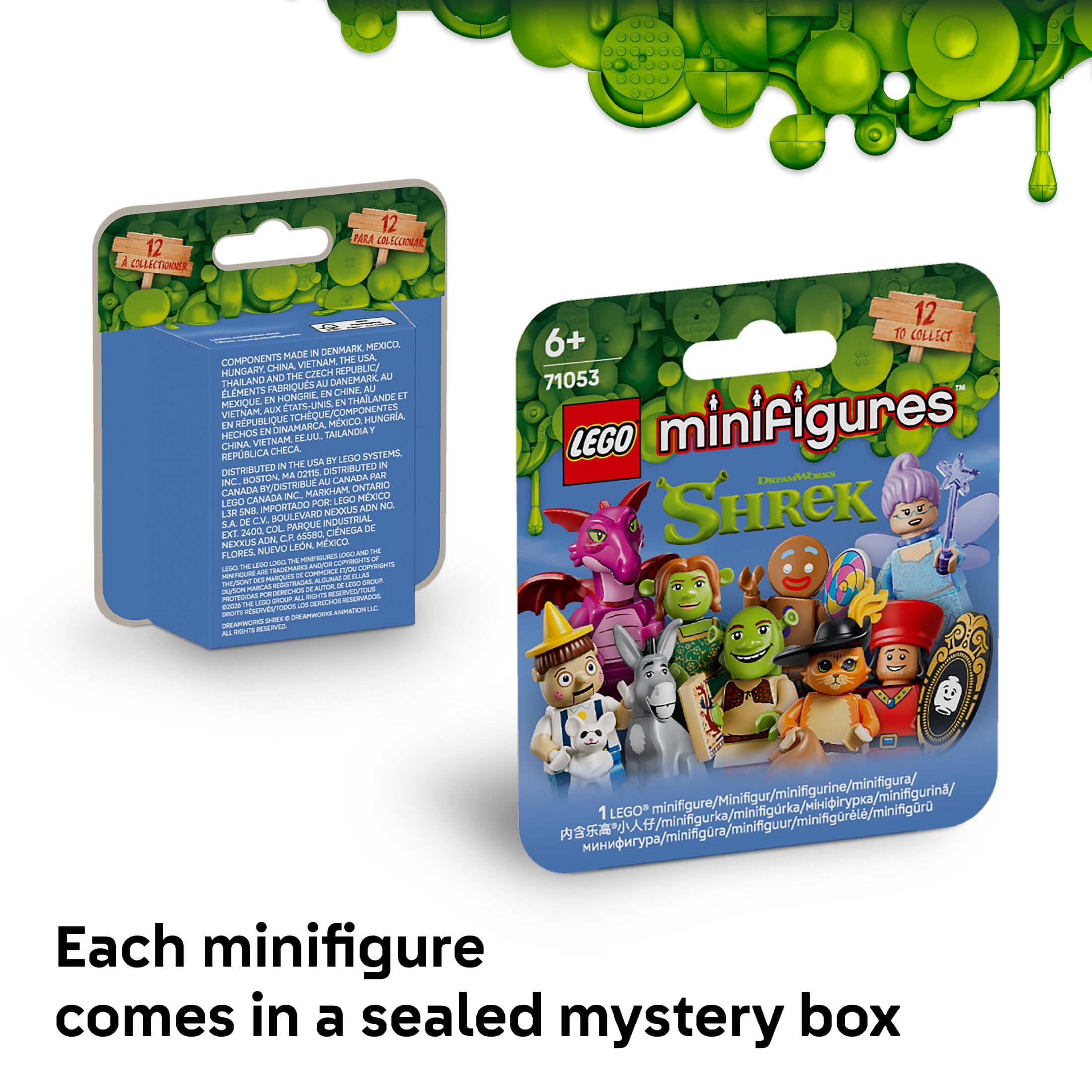LEGO Minifigures Shrek Series 1-Pack - Mystery Box Set - 12 Shrek Toys to Collect for Boys & Girls, Ages 6+ - 71053