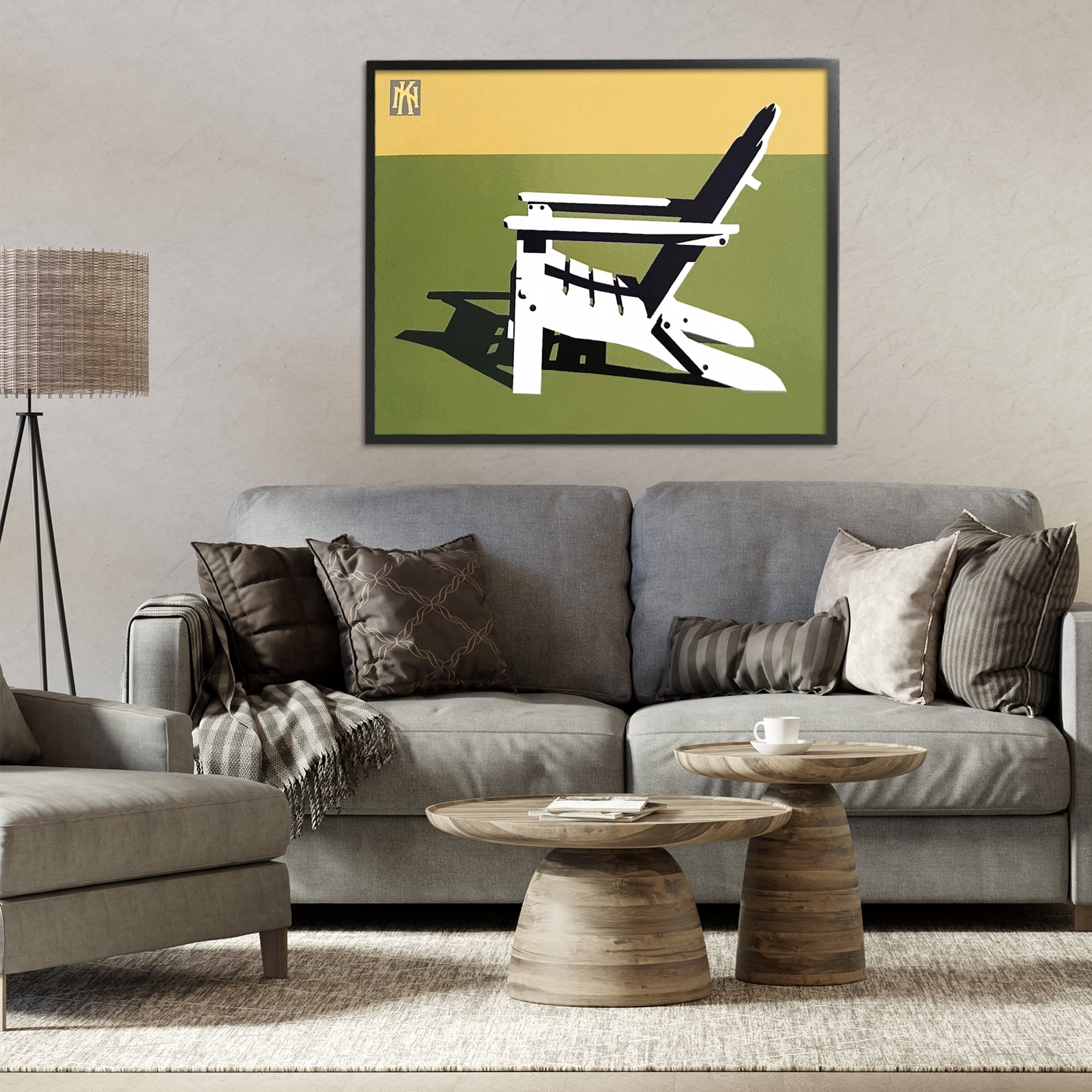 Stupell Industries Minimal Sunlit Lounge Chair Black Framed Giclee Art, design by Jadei Graphics