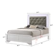 thumbnail image 5 of Newboti Furniture Modern White Crocodile Skin Finish Upholstered Full Size LED Panel Bed Faux Diamond Tufted Bedroom Furniture NO.58479, 5 of 5