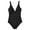 Black, variant on Joernso Women Summer One-Piece Swimsuit Sexy Deep V-Neck Backless Swimwear Mesh Stitching Patchwork Color Monokini Beachwear