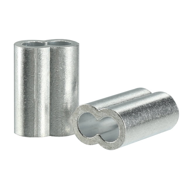 Cable de alambre de 5 mm 1/5 pulgadas, mangas de aluminio, clip de engaste, bucle de 25 piezas