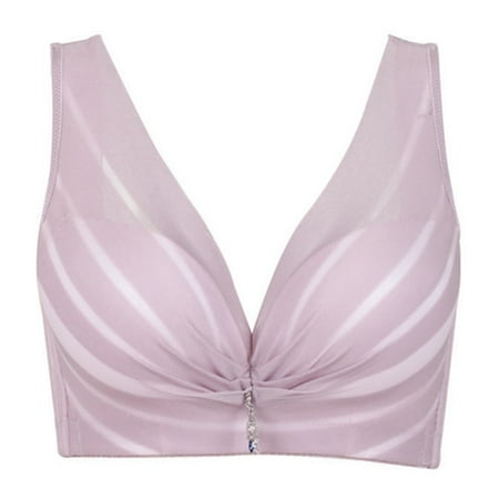 

Solid Color Plus Size Elastic 4 Buckles Women Bra Breathable Padded Underwear