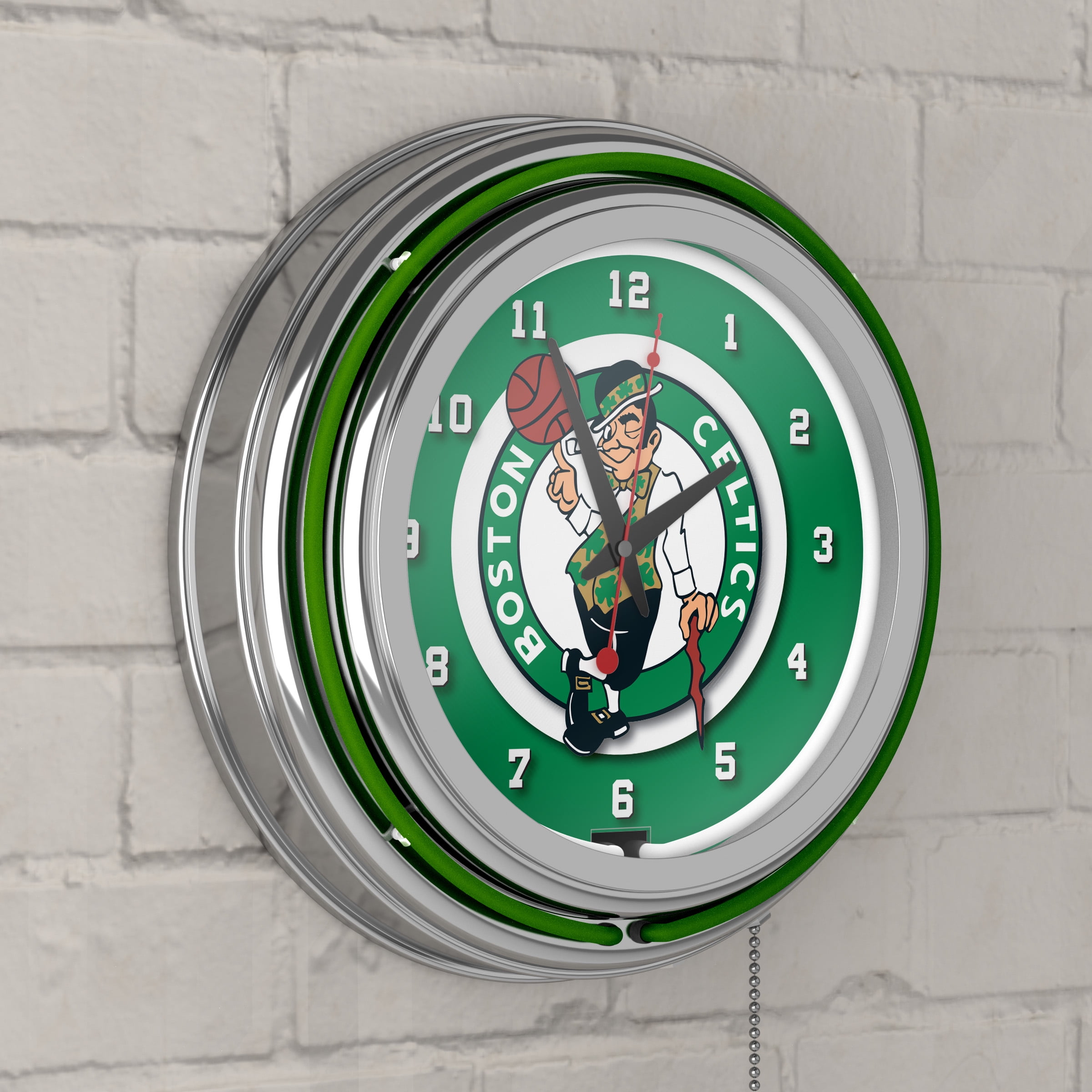 Milwaukee Bucks City Retro Neon Analog Wall Clock with Pull Chain