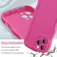 thumbnail image 3 of Compatible with iPhone 11 Pro Max 6.5" Wavy Edge Case, Cute Solid Color Curly Wave Shape Frame Design for Women Girls, Soft TPU Rubber Full-Body Shockproof Bumper Protection Phone Case, Rose Red, 3 of 13
