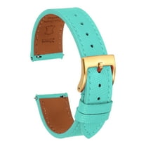 Uxcell Genuine Leather Watch Band 20mm Quick Release Replacement Watch Strap with Stainless Steel Gold Buckle for Men Women, Green