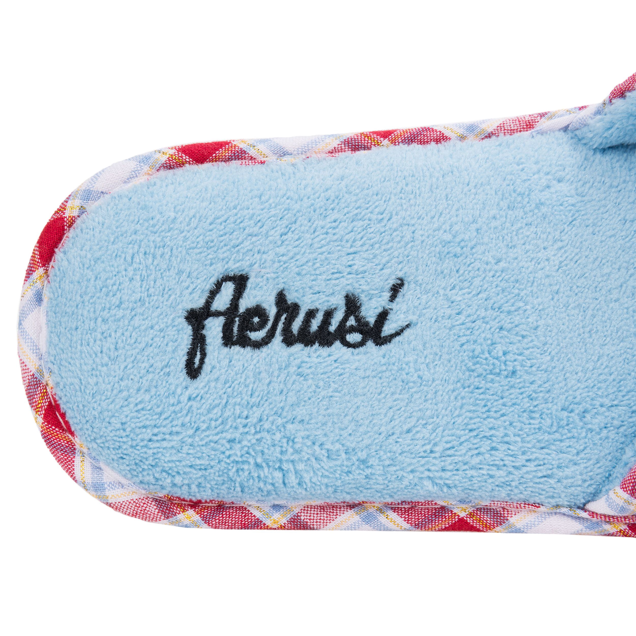 AERUSI Women's Red Plaid Bedroom Indoor House Slippers