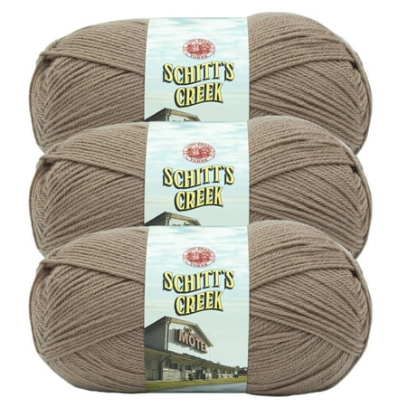 UPC: 0842093133735 | Lion Brand Yarn Schitt s Creek Yarn Boho Brown Medium Acrylic Brown Yarn 3-Pack