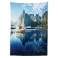 thumbnail image 3 of Ambesonne Scenery Tablecloth Rectangular Table Cover, Sunset Lake by Harbor, 60"x90", Blue, 3 of 4
