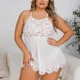 thumbnail image 2 of Henpk New Arrivals 2024 Now Trending 2024 Sexy Lingerie For Women Naughty For Sex Lingerie Plus Size Clearance Sexy Womens Lingerie Cami Love Lace Mesh Dress Temptation Underwear Sleepwear White XXL, 2 of 7