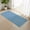 Blue, variant on Bedroom Rug Carpet 3'x 5', Pink Washable Floor Carpet with Tassels, Farmhouse Burlap Solid Pink Color Modern Linen Texture Elegant Soft Floor Rug Mat for Patio, Balcony, Laundry, Room Decor