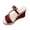 Burgundy, variant on ZQUUVOU Women's Wedge Sandals Heeled Chunky Sole Open Toe Suede Slip on Casual Summer Comfy Cork Sandals Footwear Pink