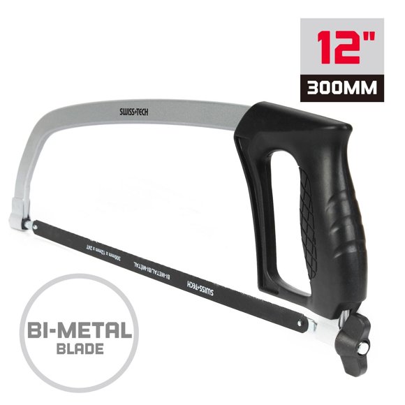 Swiss Tech 12" Hacksaw,Steel Frame,Bi-metal Blade