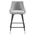 thumbnail image 6 of Modway Adorn Performance Velvet Counter Stool Set of 2 in Light Gray, 6 of 9