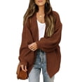 thumbnail image 2 of Women's Sweater Oversize Long Sleeve V Neck Loose Casual Knitted Open Front Cardigan Pullover Tops, 2 of 9