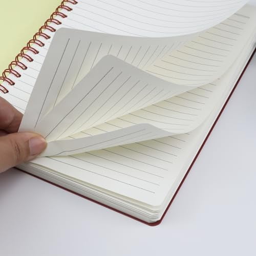 5 Pack Spiral Notebooks 8.3" x 5.7", 80 Sheets College Ruled Notebook with Plastic Waterproof Cover, A5 Lined Journal for Office, School,Home