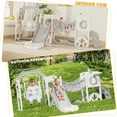 thumbnail image 4 of YUFU 12 In 1 Toddler Slide Swing Set, Baby Slide for Age 1+ with Climbing Arch Golf Set Swing Basketball Indoor Outdoor Playground Slide(Gray), 4 of 12
