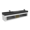 thumbnail image 4 of Castello USA Amazon 84" White Wood Floating Vanity with Black Top and Black Trim, 4 of 10