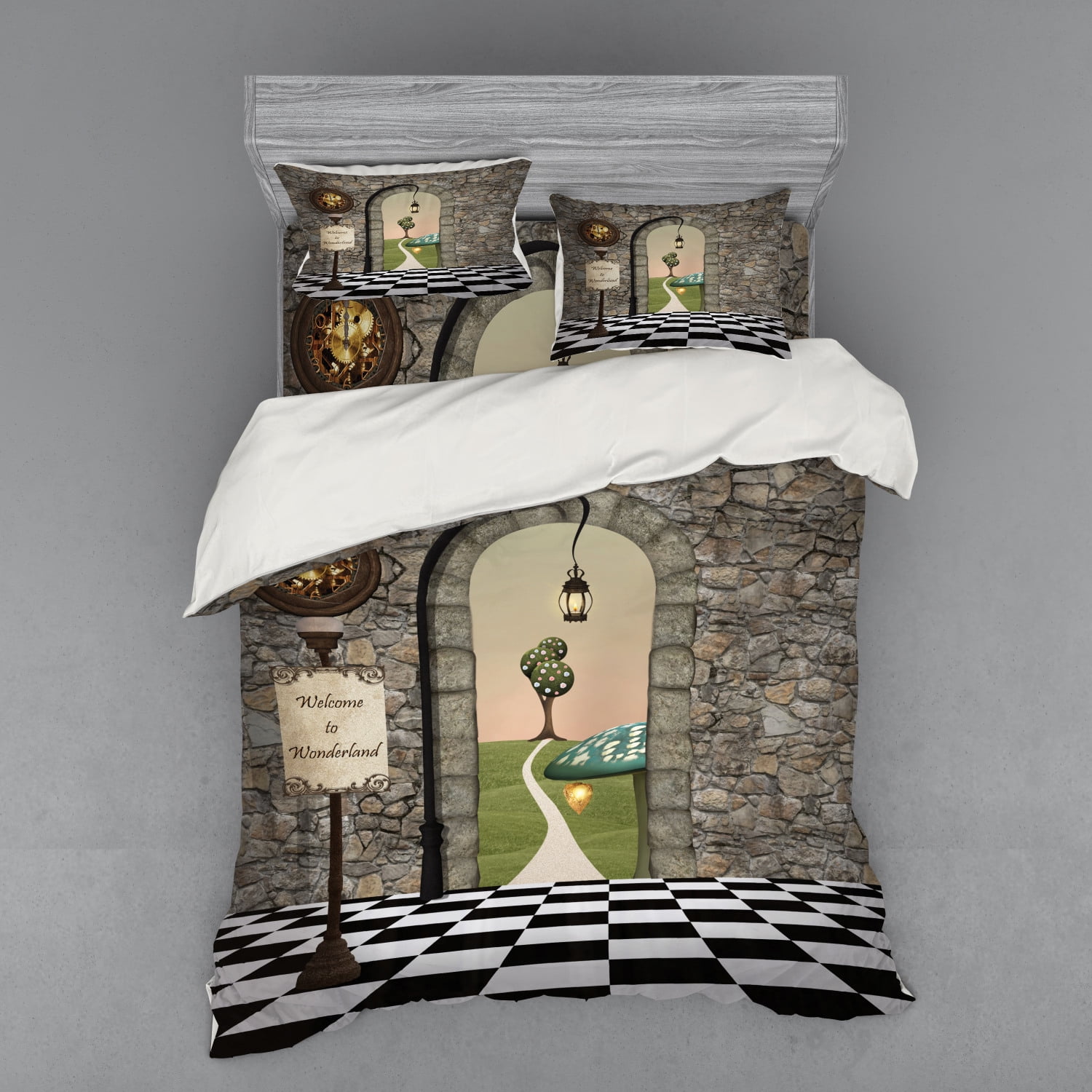 Alice In Wonderland Duvet Cover Set Welcome Wonderland Black And