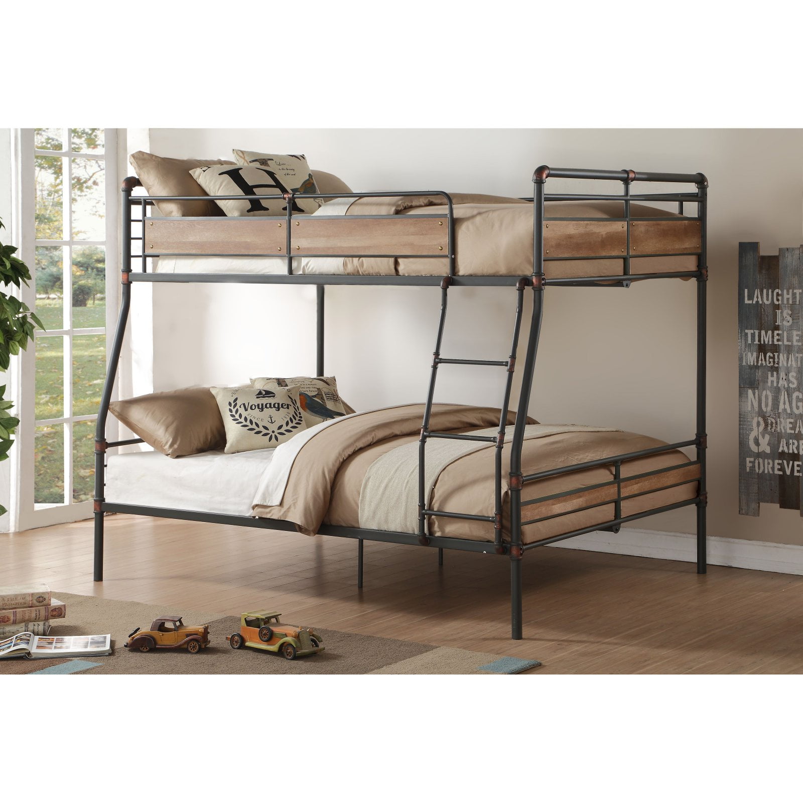 Acme Brantley Ii Full Xl Over Queen Bunk Bed In Sandy Black Dark Bronze Multiple Sizes